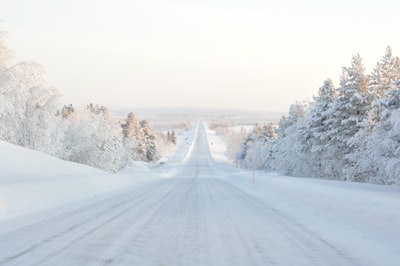 路上覆盖着雪
